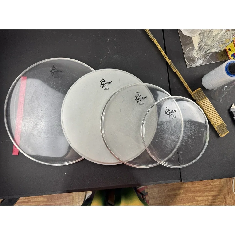 set of 4 Drum Heads Gretsch Heads by Remo 15, 14, 12, and 10 inches